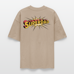 Superdad Oversized Shirt | Comic-inspiriertes Vatertagsdesign im Pop-Art-Stil - Steingrau