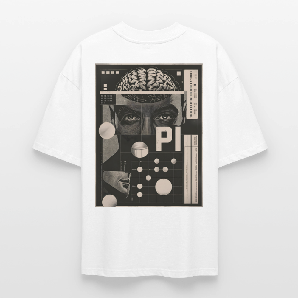Cerebral Orbit Backprint – Premium Bio Oversized Unisex Shirt mit Gehirn- und Raumfahrt-Design