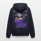 Warp Drive Unisex Premium Bio Zipper Hoodie – "Engage" Sci-Fi Raumschiff Fleece - Navy