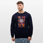 GTA VI Sweatshirt "Grand Theft Anabolic" – Organic Fitness Pullover im Retro Comic Look - Navy