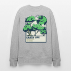 Unisex Organic Sweatshirt „EARTH LIFE“ | Warmer Pullover aus Bio-Baumwolle mit Naturmotiv - Grau meliert