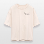 Lift Others | Organic Empowerment Shirt im Boxy Schnitt | Dark Print - Weißgrau