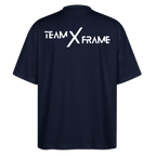 Premium Organic Unisex Oversized Shirt Team XFrame 2 | Stylisches Bodybuilding Shirt - Navy
