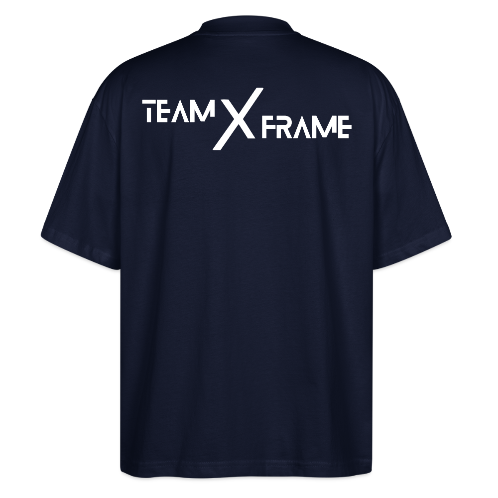 Premium Organic Unisex Oversized Shirt Team XFrame 2 | Stylisches Bodybuilding Shirt - Navy