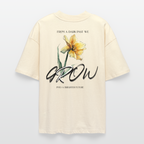 Oversized Bio T-Shirt Unisex – „Grow from a dark past“ Statement | Nachhaltig & stylisch - Weißgrau