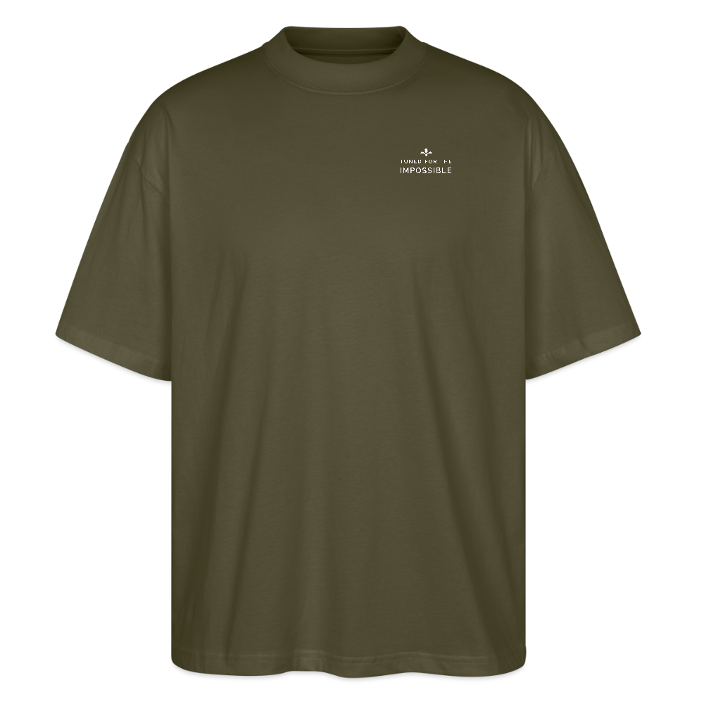 Motivierendes Oversized Shirt | Engineered For Extremes | 100% Bio-Baumwolle - Khaki