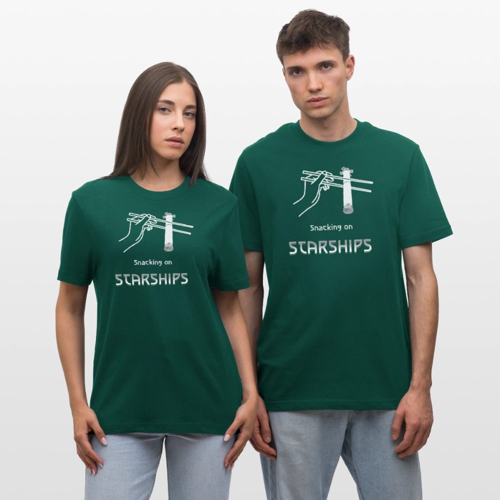 Space Shirt  „Snacking on Starships“ | Relaxed Fit mit Frontprint für Space-Enthusiasten | 100% Organic - Forest