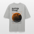 Into the Space | Premium Astronauten T-Shirt im Retro-Futurismus Look | Organic & 100% Bio-Baumwolle - Grau meliert