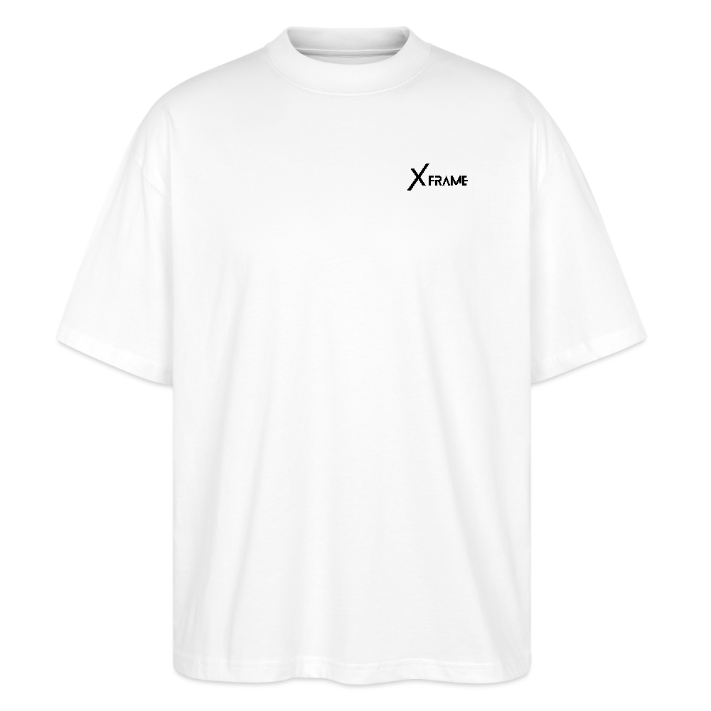 Premium Organic Oversized Shirt | Team XFrame | Stylisches Unisex Shirt für Bodybuilding, Fitness & Training (Heller Stoff) - Weiß