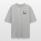 Premium Oversized Shirt „Blumen gegen Burnout“ | Nachhaltig, Bio-Baumwolle, Unisex - Grau meliert