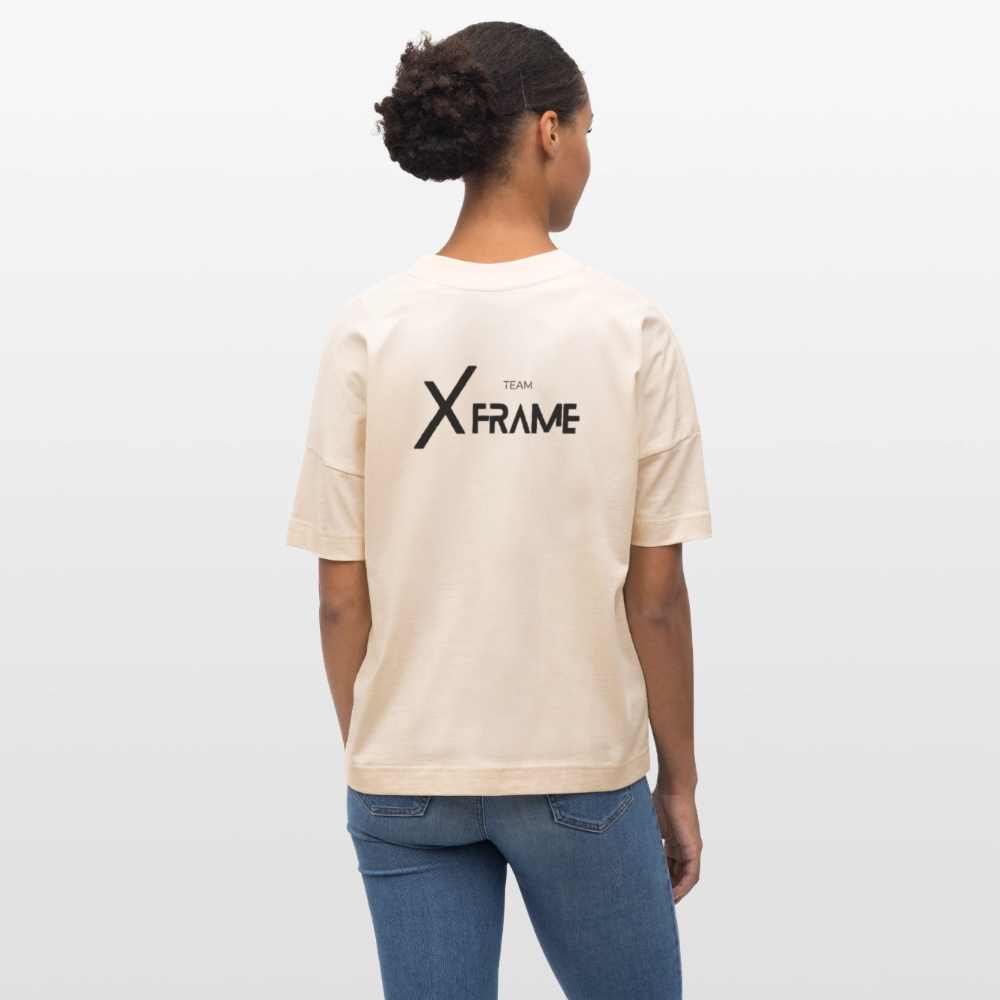 Premium Organic Oversized Shirt | Team XFrame | Stylisches Unisex Shirt für Bodybuilding, Fitness & Training (Heller Stoff) - Weißgrau