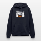 „Down The Rabbit Hole“ Schwarzes Loch | Astronomie Nerd Premium Hoodie - Navy