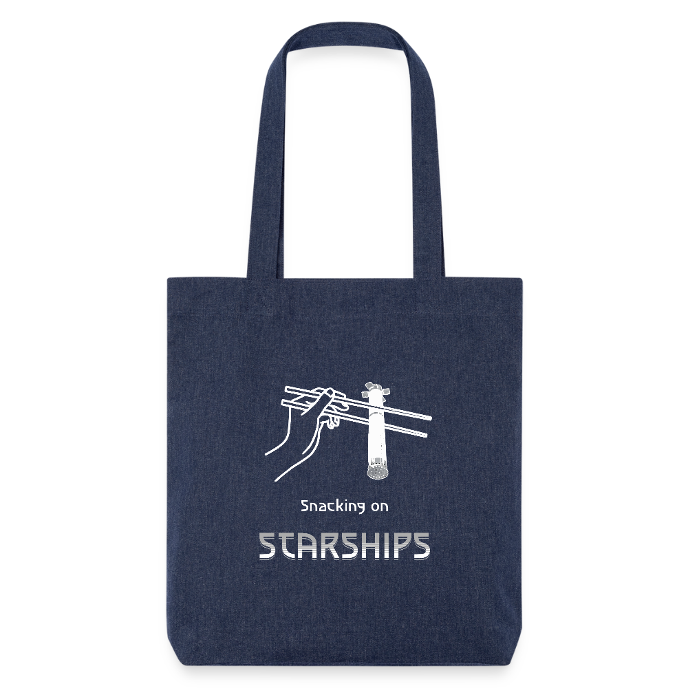 Snacking on Starships - Recycelter Heavyweight Jutebeutel - melange Blue