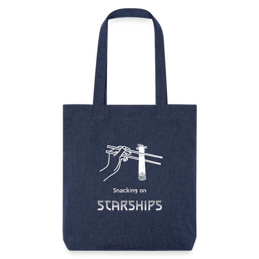Snacking on Starships - Recycelter Heavyweight Jutebeutel - melange Blue