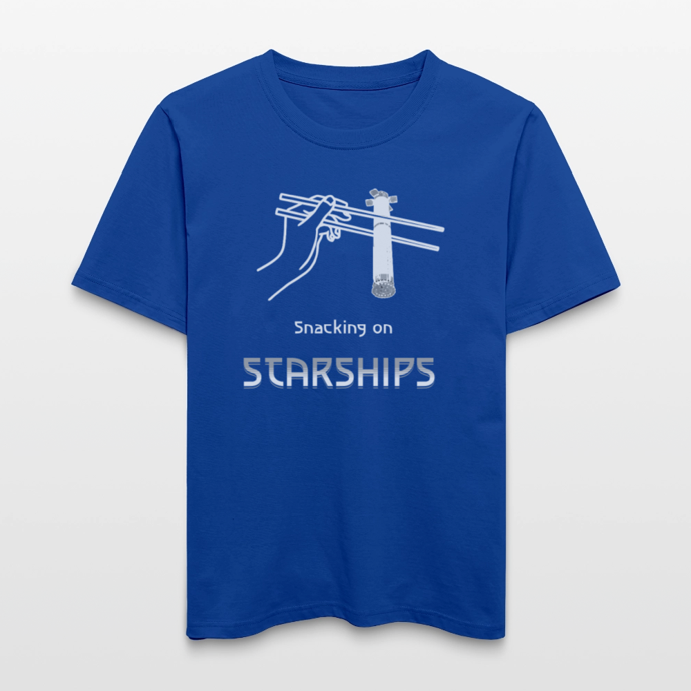 Space Shirt  „Snacking on Starships“ | Relaxed Fit mit Frontprint für Space-Enthusiasten | 100% Organic - Dunkelblau