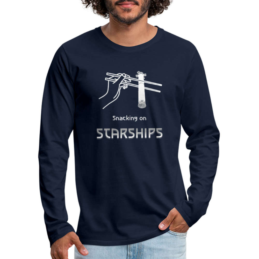 Snacking on Starships - Premium Long Sleeve - Navy