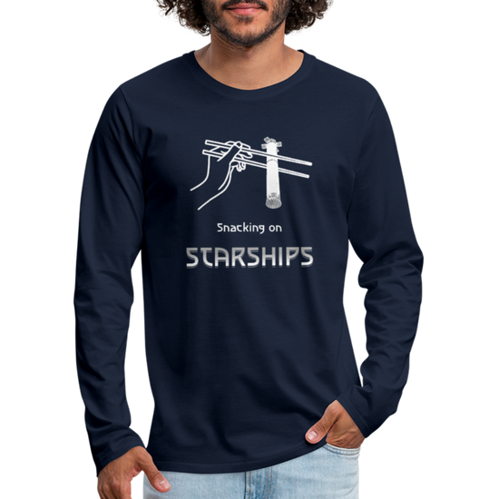 Snacking on Starships - Premium Long Sleeve - Navy