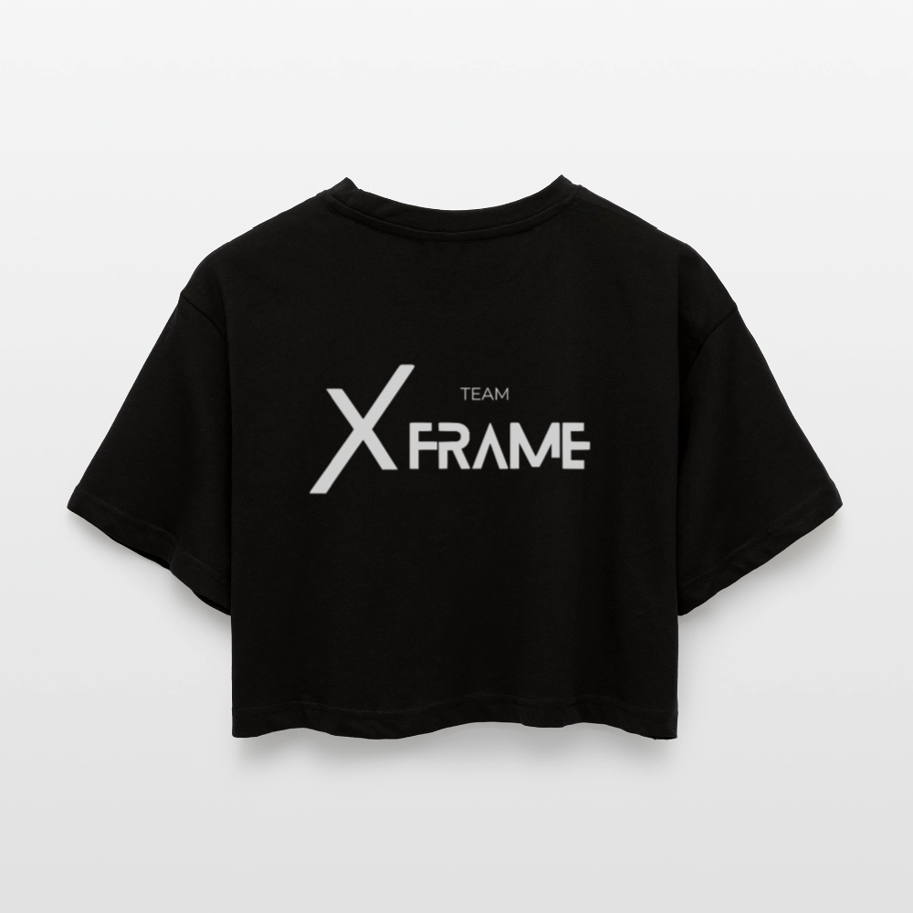 Team XFrame - Premium Oversized Cropped T-Shirt (Black) - Schwarz