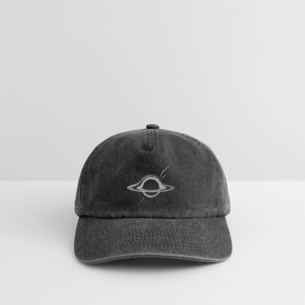 Black Hole Relaxed Vintage Cap | Unisex Kappe mit minimalistischem Druck - Vintage Schwarz