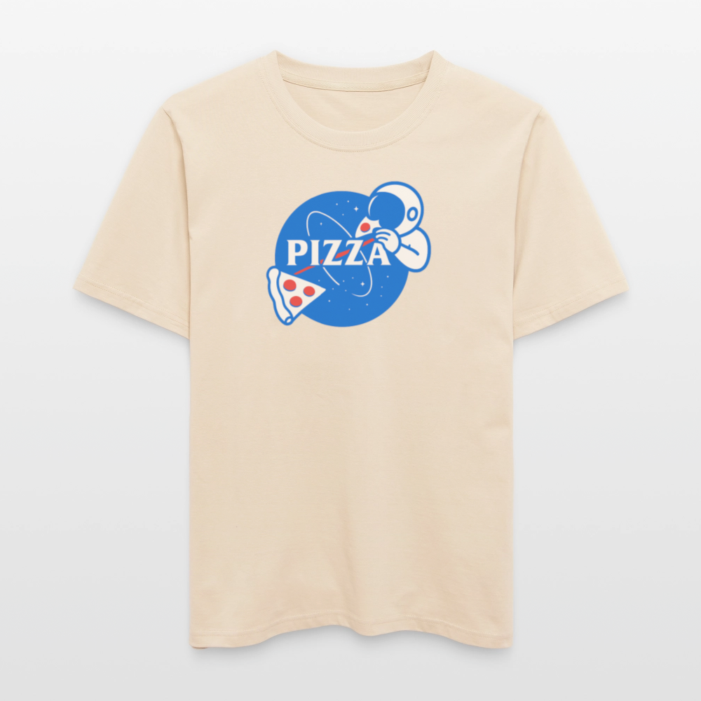 NASA Pizza Fusion T-Shirt | Bio Unisex Shirt im Relaxed Fit mit Space-Pizza-Motiv - Weißgrau