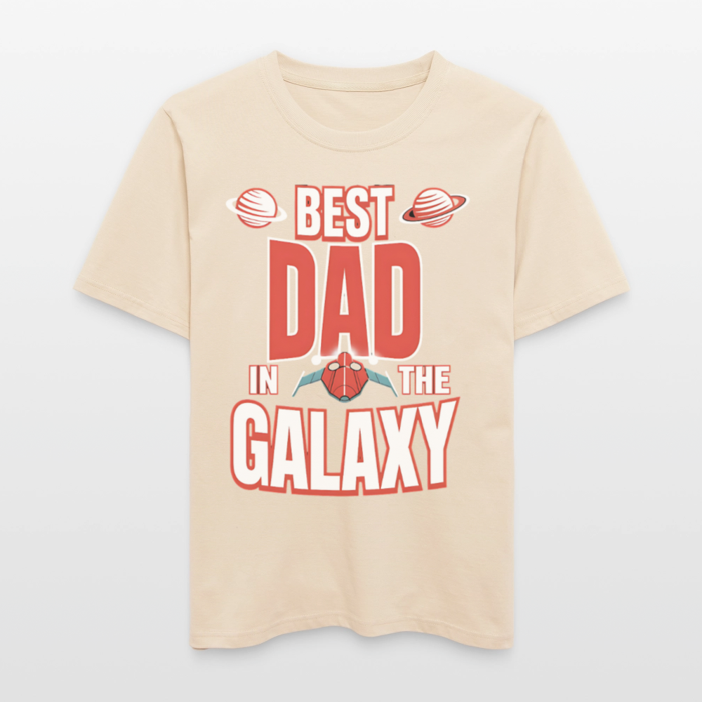 Vatertags Relaxed Fit (Unisex) T-Shirt für Weltraum-Fans | Best Dad in the Galaxy - Weißgrau