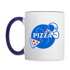 NASA Pizza Fusion Tasse | Kaffeebecher mit Astronaut & Pizza-Design - Weiß/Kobaltblau