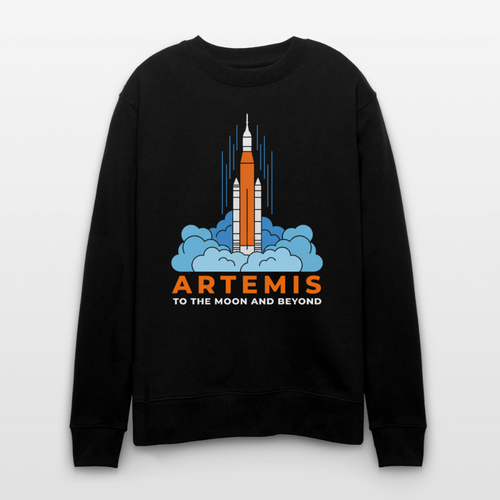 Artemis Mission Bio Sweatshirt Unisex – To The Moon And Beyond | Nachhaltiger Weltraum Pullover - Schwarz
