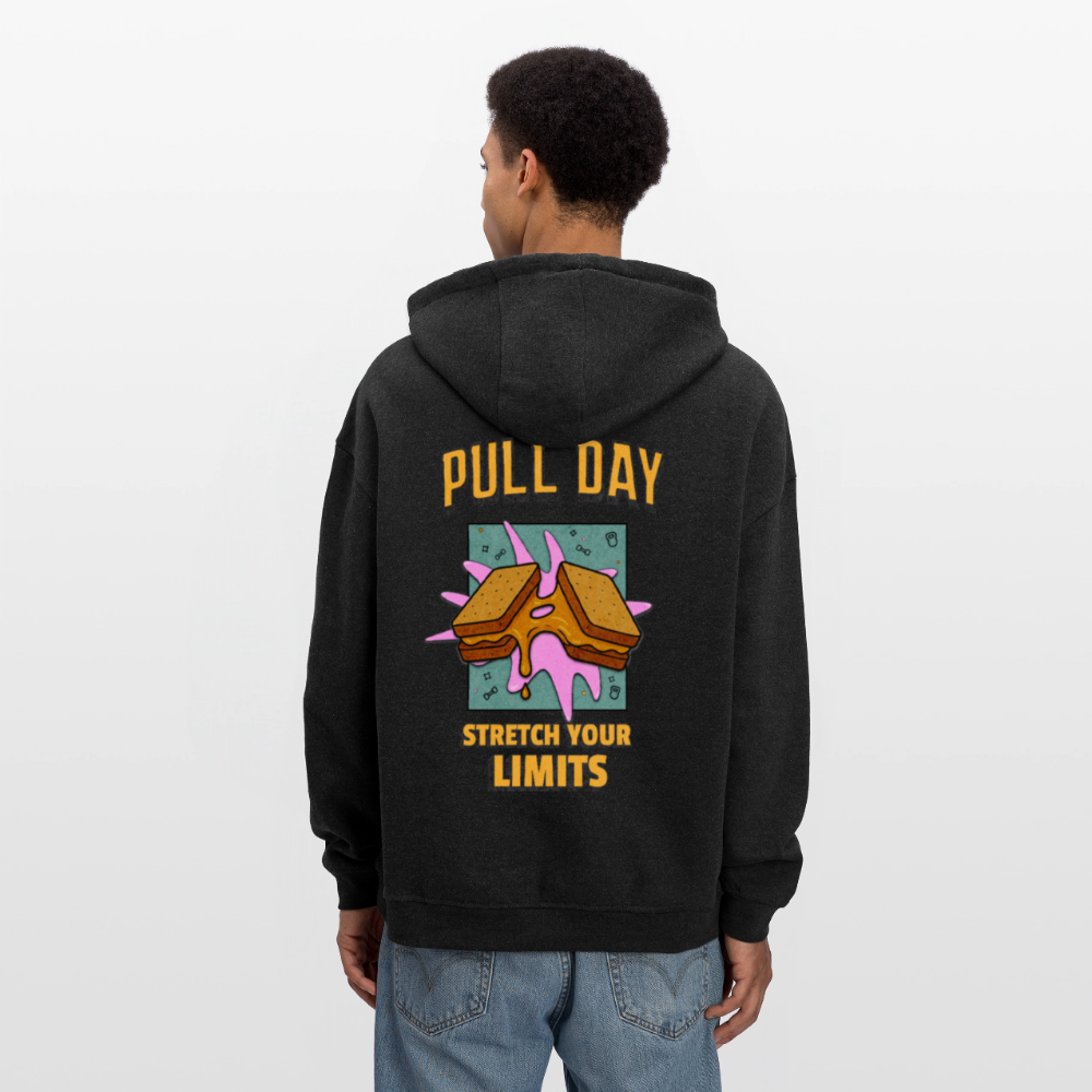 Lustiger Gym Hoodie "Pull Day – Stretch Your Limits" | Premium Oversized Hoodie (Unisex) | Fitness & Gym Streatwear - Anthrazit