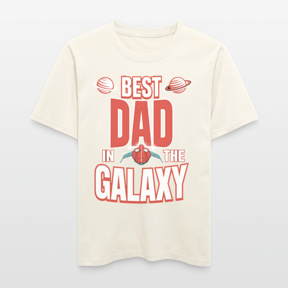 Vatertags Relaxed Fit (Unisex) T-Shirt für Weltraum-Fans | Best Dad in the Galaxy - Naturweiß 