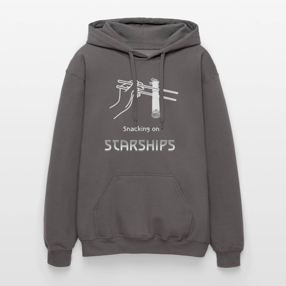 Premium SPace Hoodie mit futuristischem Print „Snacking on Starships“ | Midweight Unisex - Dunkelgrau