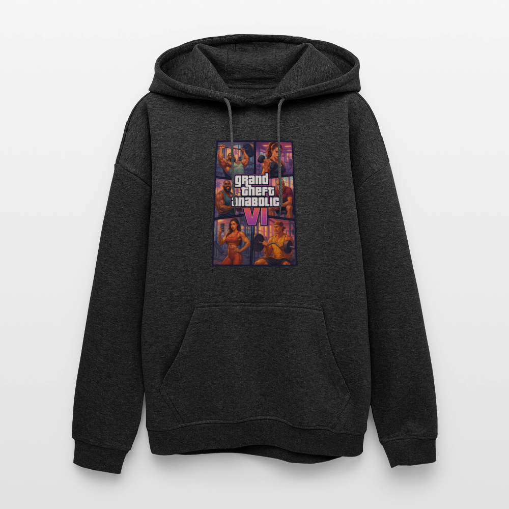 GTA VI Hoodie "Grand Theft Anabolic" – Premium Fitness Oversized Hoodie im Retro Comic Style - Anthrazit