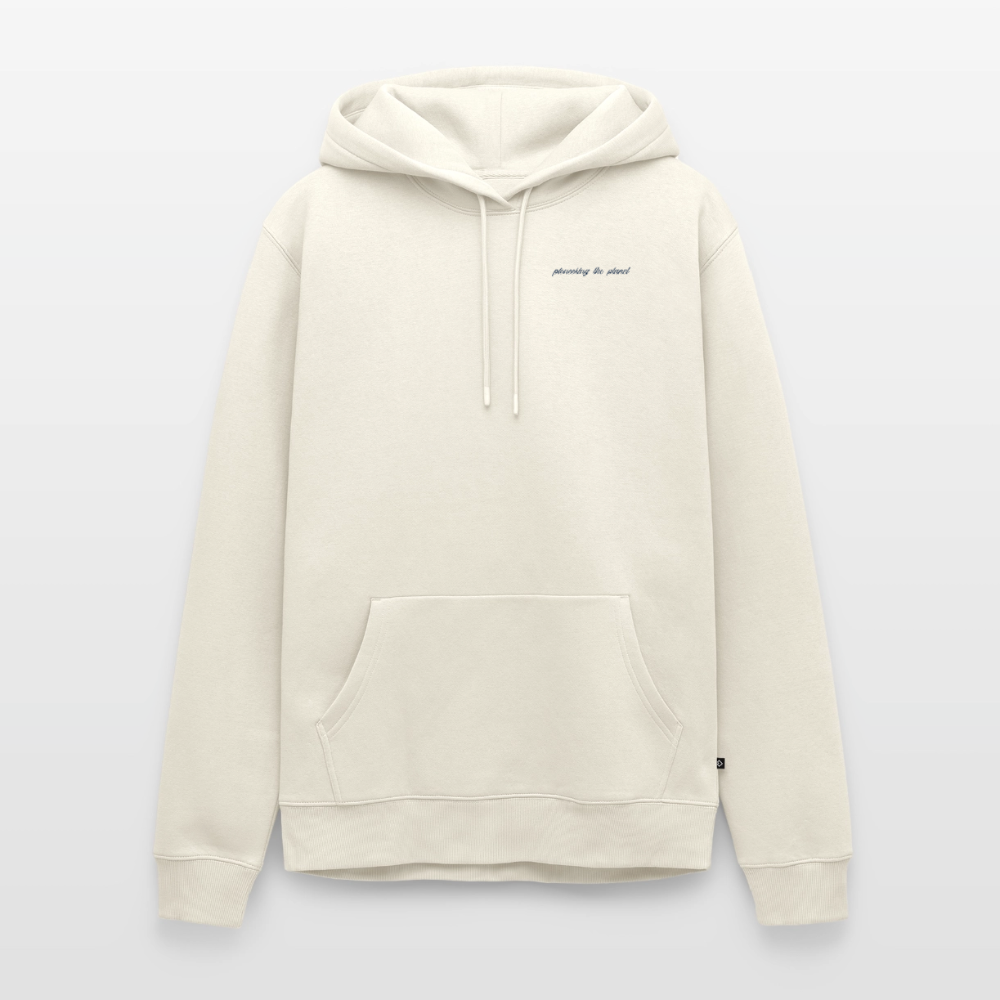 Männer Premium Bio Hoodie „Sticky Mango“ – Streetwear Backprint | Planet Pioneers - Naturweiß