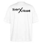 Premium Organic Unisex Oversized Shirt Team XFrame 2 | Stylisches Bodybuilding Shirt (Heller Stoff) - Weiß