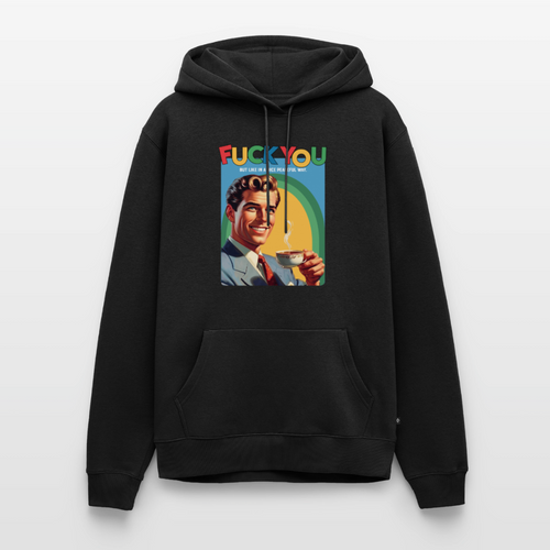 "F*UCK YOU - But In A Nice Peaceful Way" Premium Hoodie – Retro Statement Print - Schwarz