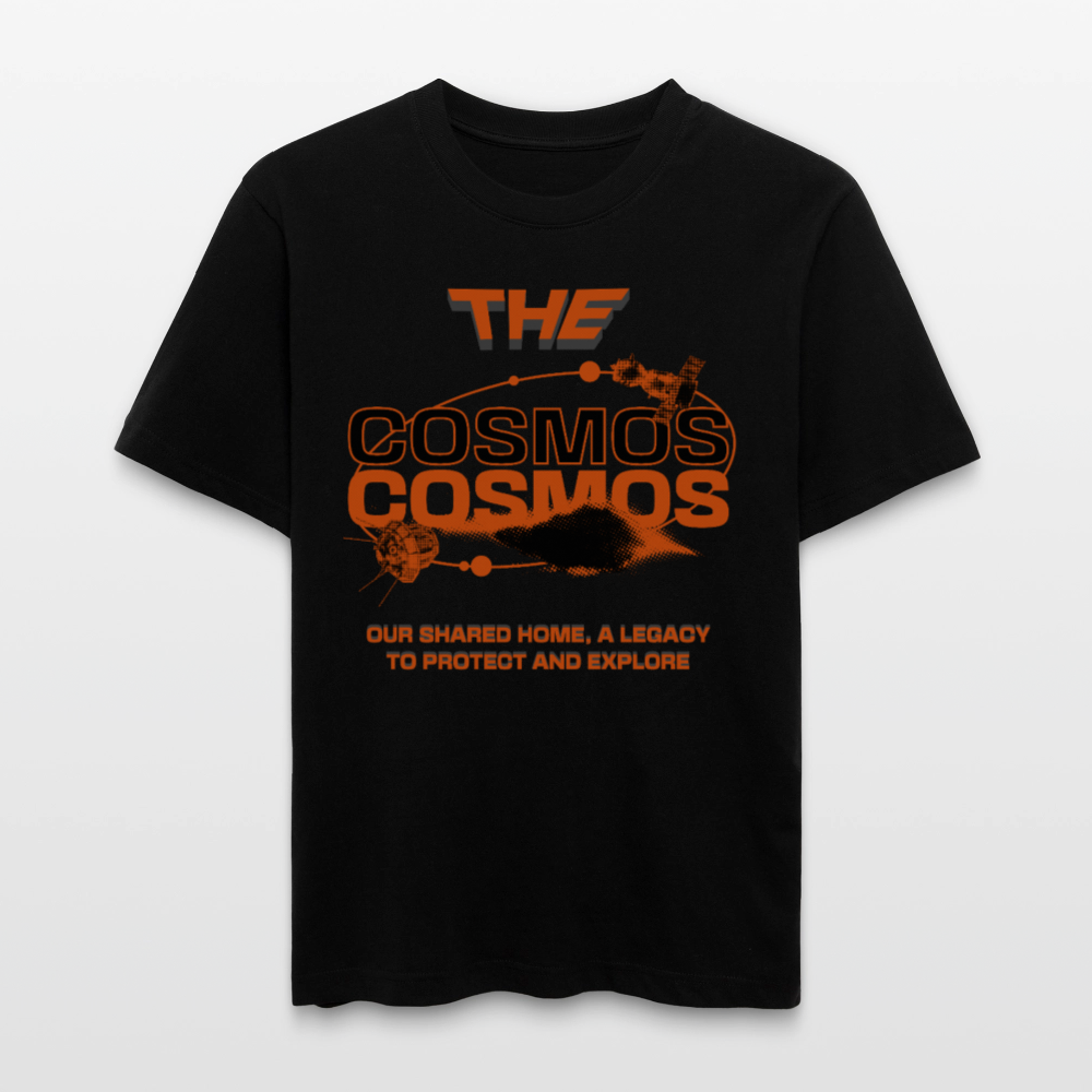 THE COSMOS | Eco‑Friendly Space Cotton Tee | Organic Relaxed Fit T‑Shirt Unisex - Schwarz