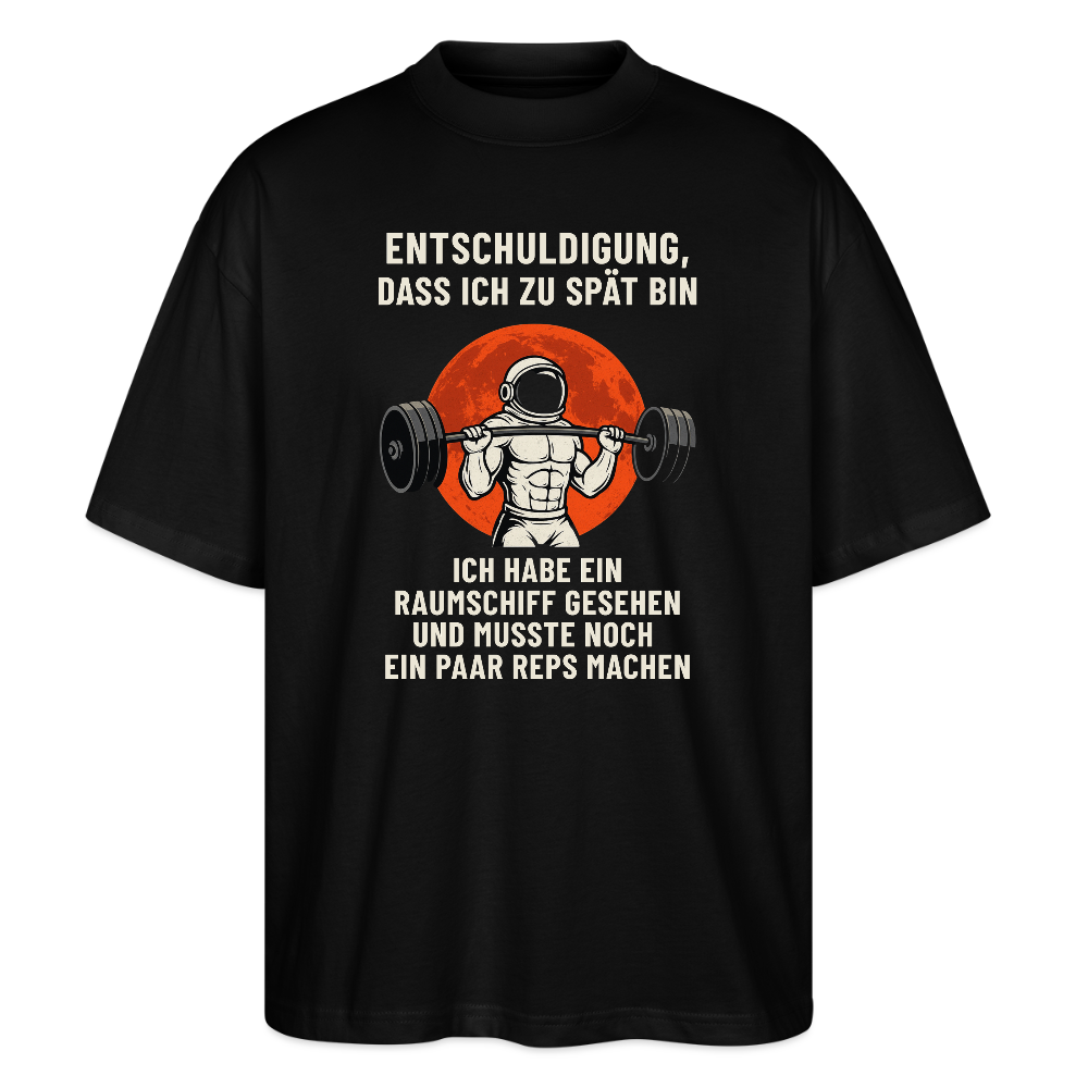Lustiges Astronaut Gym T-Shirt | "Ich habe ein Raumschiff gesehen und musste ein paar Reps machen" | Fitness Space Shirt für Bodybuilder & Sci-Fi Fans - Schwarz