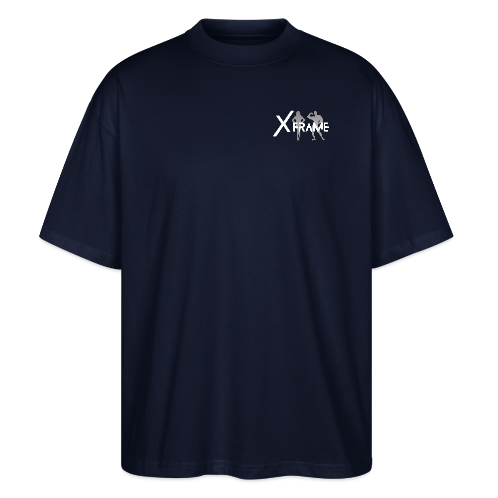 Premium Organic Unisex Oversized Shirt Team XFrame 2 | Stylisches Bodybuilding Shirt - Navy