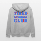 Tired Engineer Club Zipper Hoodie – Bio Unisex mit Statement | Planet Pioneers - Grau meliert