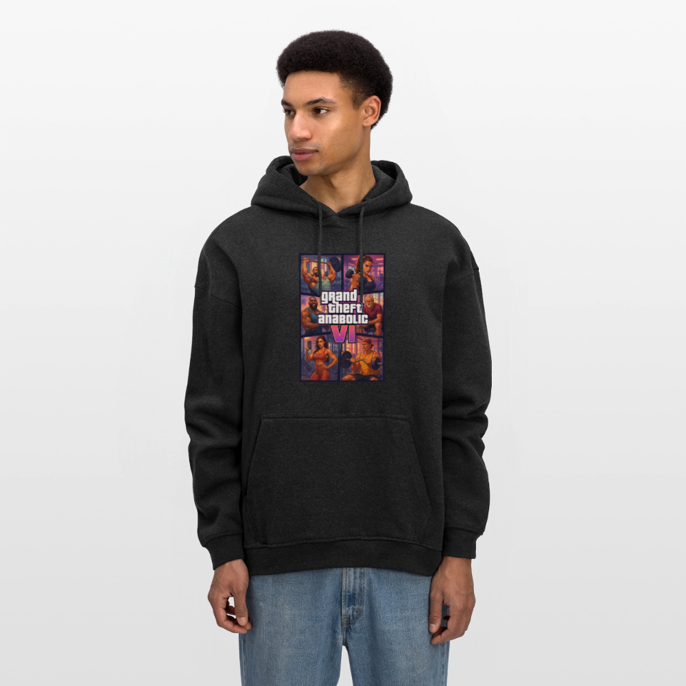 GTA VI Hoodie "Grand Theft Anabolic" – Premium Fitness Oversized Hoodie im Retro Comic Style - Anthrazit