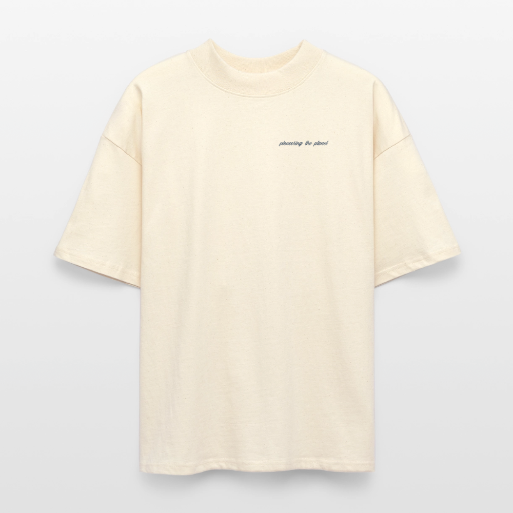 Oversized Unisex Bio T-Shirt „Sticky Mango“ – Streetwear Backprint | Planet Pioneers - Natur