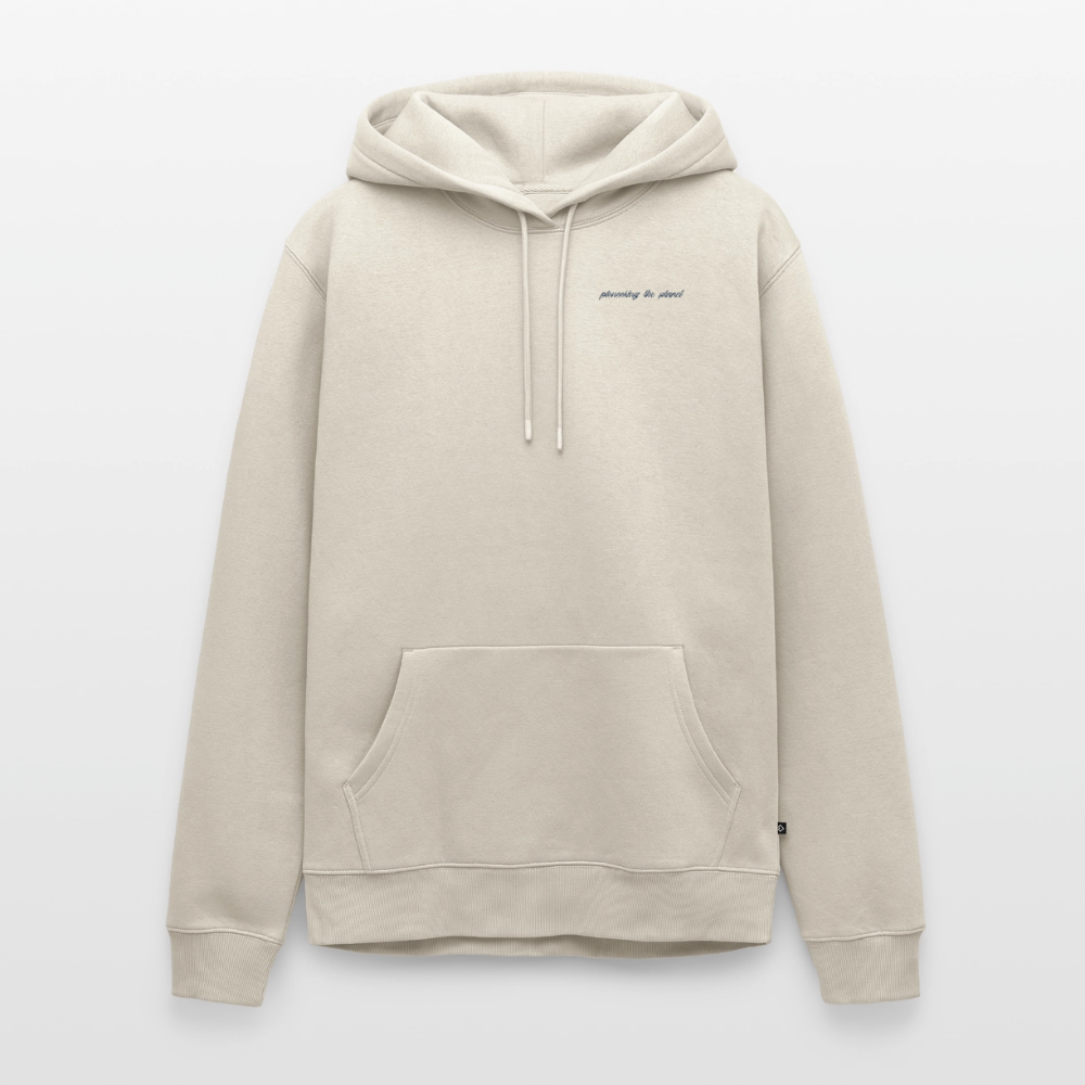 Männer Premium Bio Hoodie „Sticky Mango“ – Streetwear Backprint | Planet Pioneers - Beige