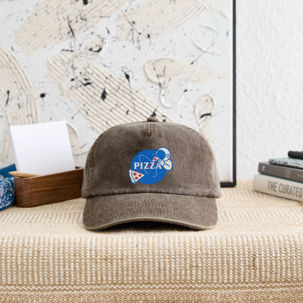 NASA Pizza Fusion Cap – Vintage-Basecap mit Astronaut-Pizza-Print - Vintage Braun