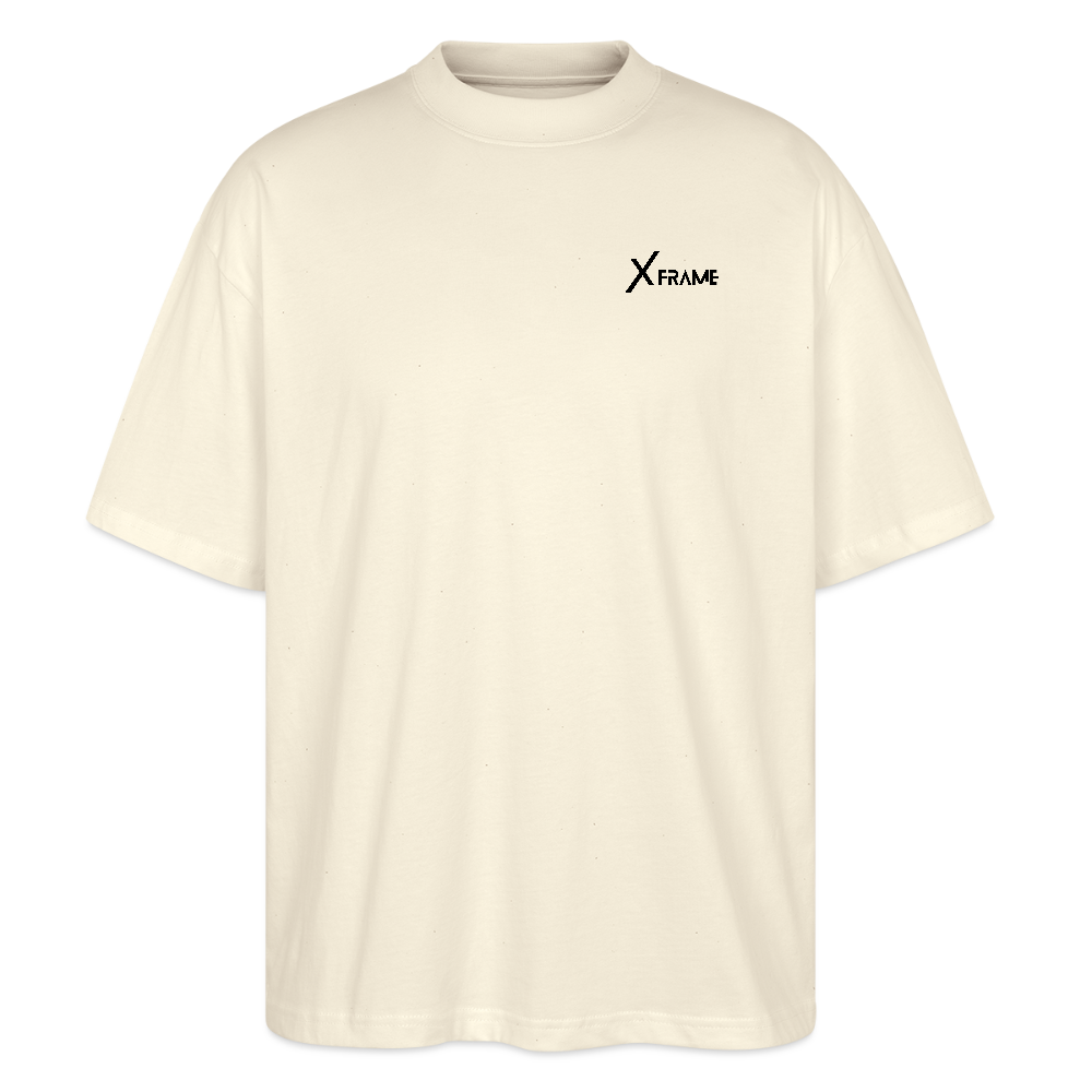 Premium Organic Oversized Shirt | Team XFrame | Stylisches Unisex Shirt für Bodybuilding, Fitness & Training (Heller Stoff) - Weißgrau