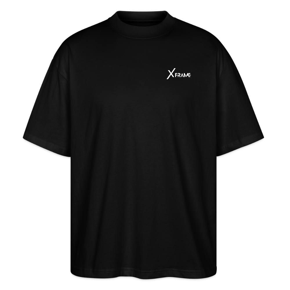 Premium Oversized Shirt | Team XFrame | Stylisches Unisex Shirt für Bodybuilding, Fitness & Training (Dunkler Stoff) - Schwarz