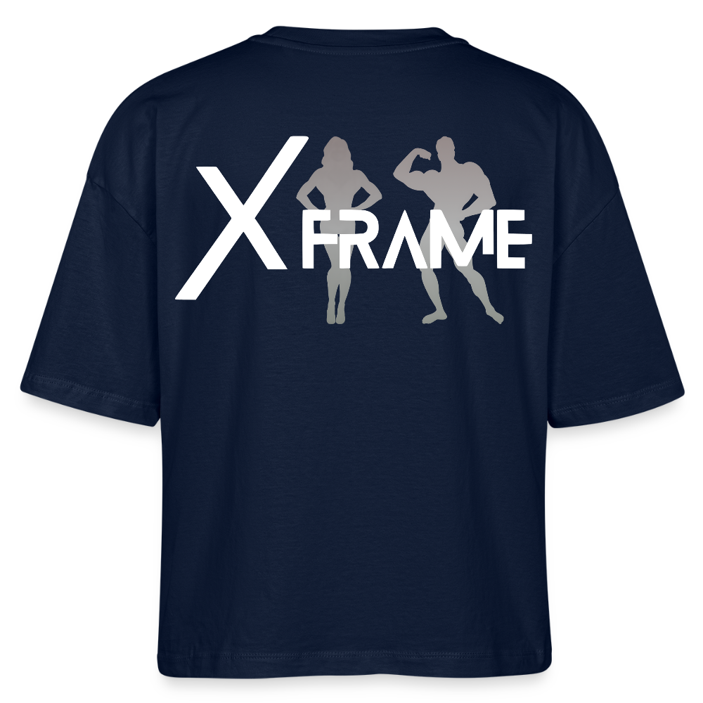 XFRAME Nova Boxy Bio-T-Shirt Damen – Oversized Bio-Shirt mit Fitness-Silhouette - Navy