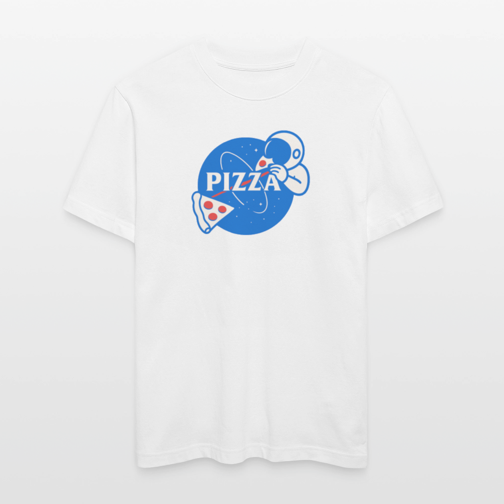 NASA Pizza Fusion T-Shirt | Bio Unisex Shirt im Relaxed Fit mit Space-Pizza-Motiv - Weiß