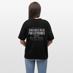 Motivierendes Oversized Shirt | Engineered For Extremes | 100% Bio-Baumwolle - Schwarz