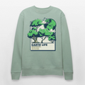 Unisex Organic Sweatshirt „EARTH LIFE“ | Warmer Pullover aus Bio-Baumwolle mit Naturmotiv - Helles Graugrün