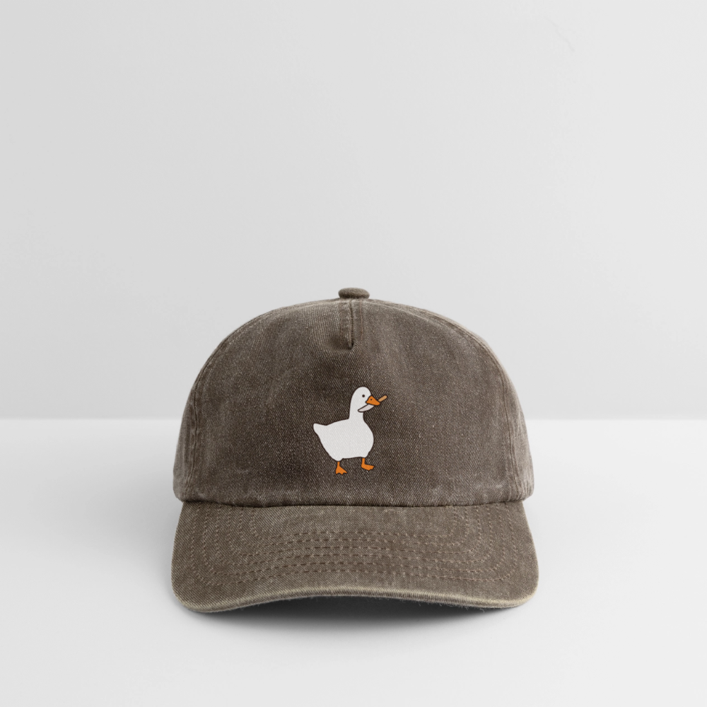 Edgy Vintage Basecap „Duck Around and Find Out“ Cap | Premium Cap Streetstyle-Looks - Vintage Braun