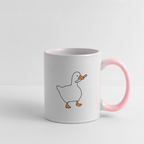 Lustige Kaffeetasse mit frechem Enten-Motiv „Duck Around and Find Out“ Tasse - Weiß/Pink